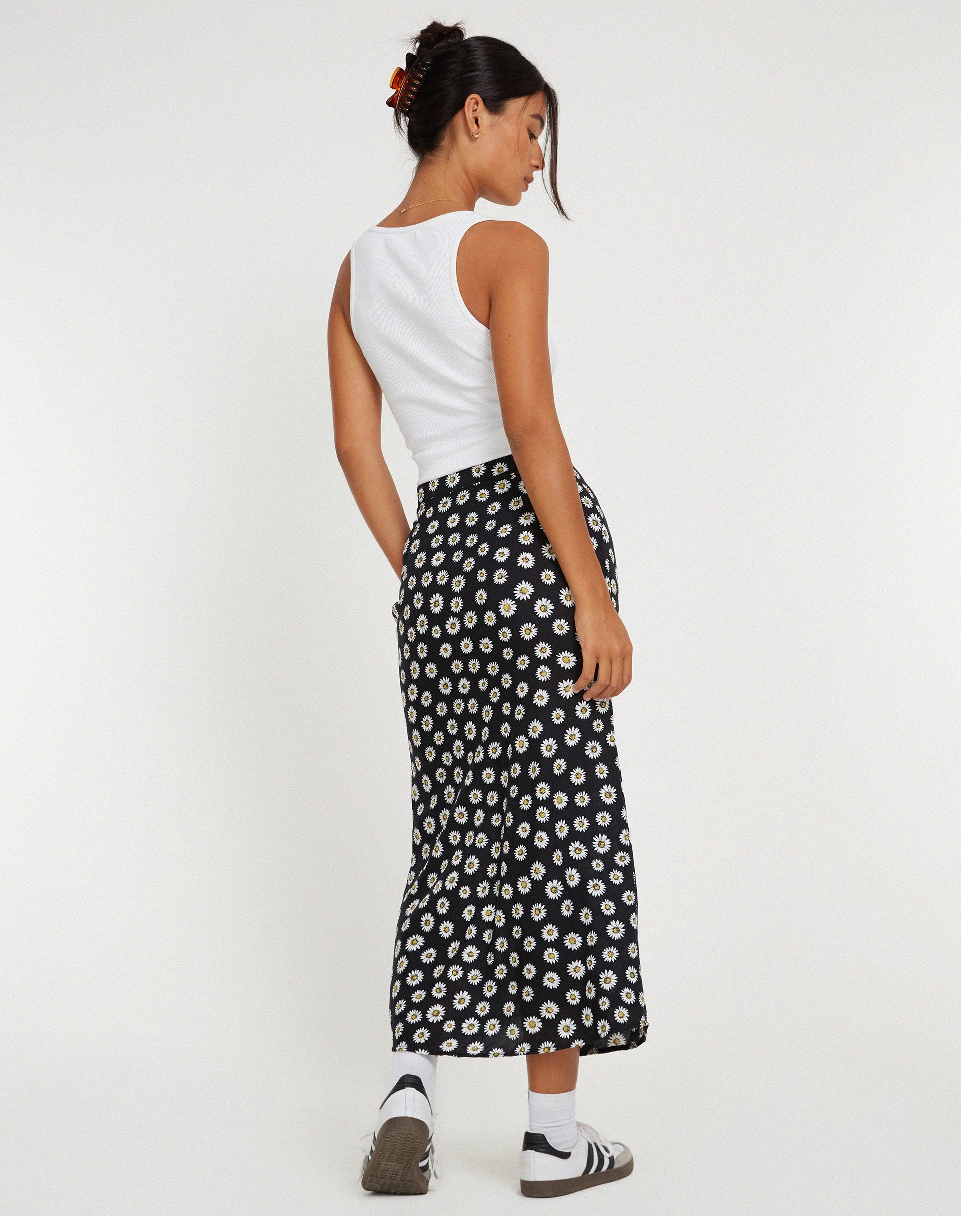 Afbeelding van Rima Midi rok in Grunge Daisy zwart