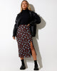 Afbeelding van Rindai Midi rok in Femme Floral Blauw en Bruin