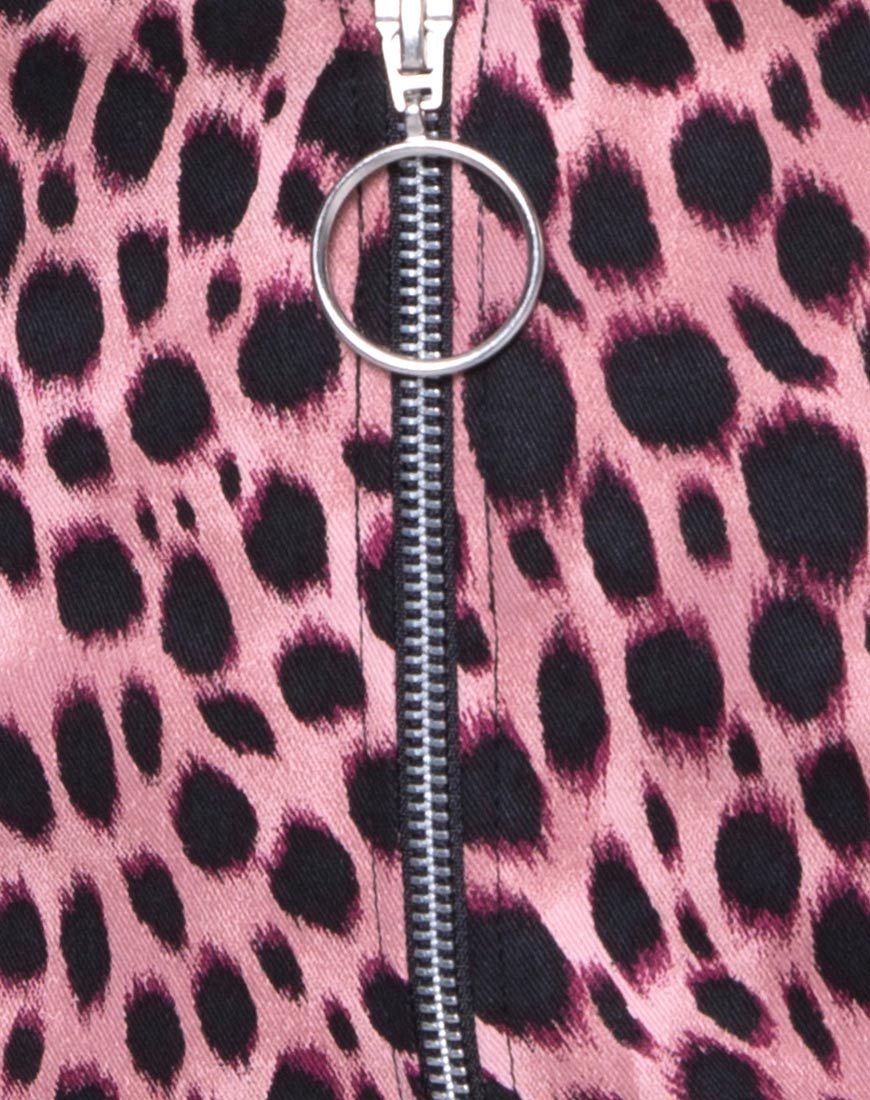 Afbeelding van Ring minirok in roze cheeta