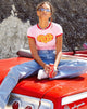 Afbeelding van Ringer Tee in pioenroos Racing Red Super Freak