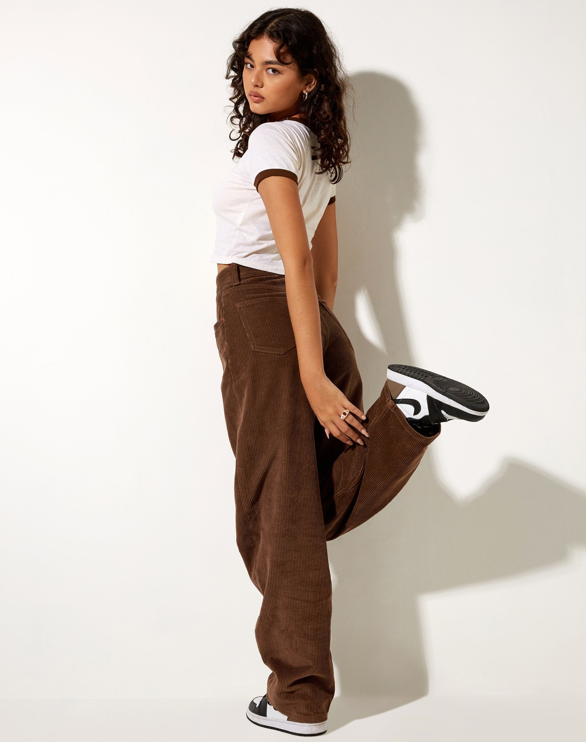 Afbeelding van Ringer Tee in Winter Wit Bind Cacao Pony Club