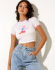 Afbeelding van Ringer Tee in Winter White Peony Bind Its Not Me Its You