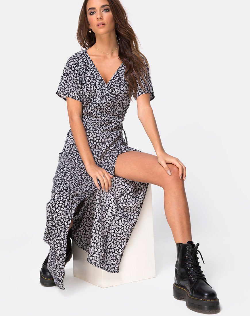 Afbeelding van Riva Jurk in Ditsy Rose Zwart