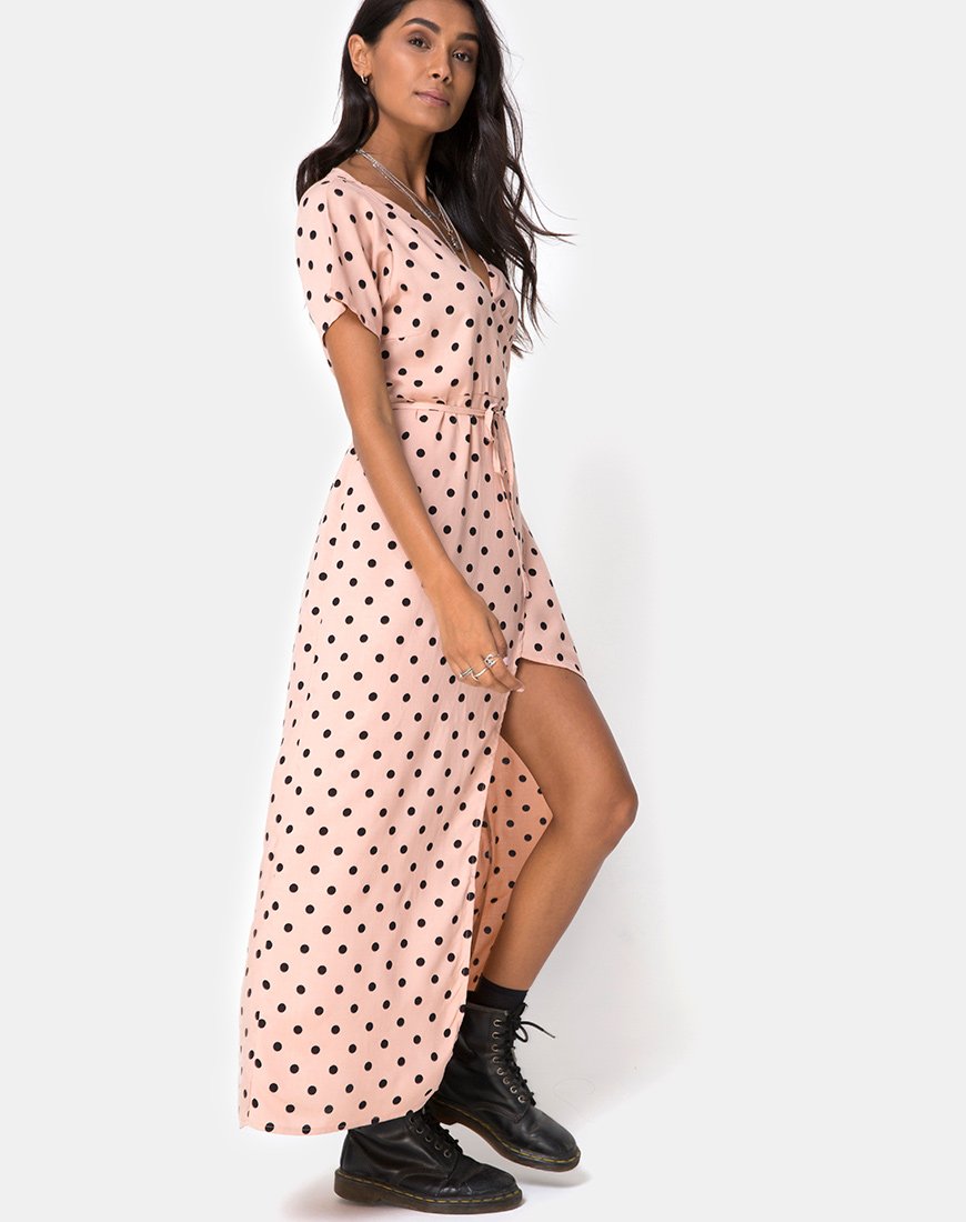 Afbeelding van Riva jurk in New Polka Nude Zwart