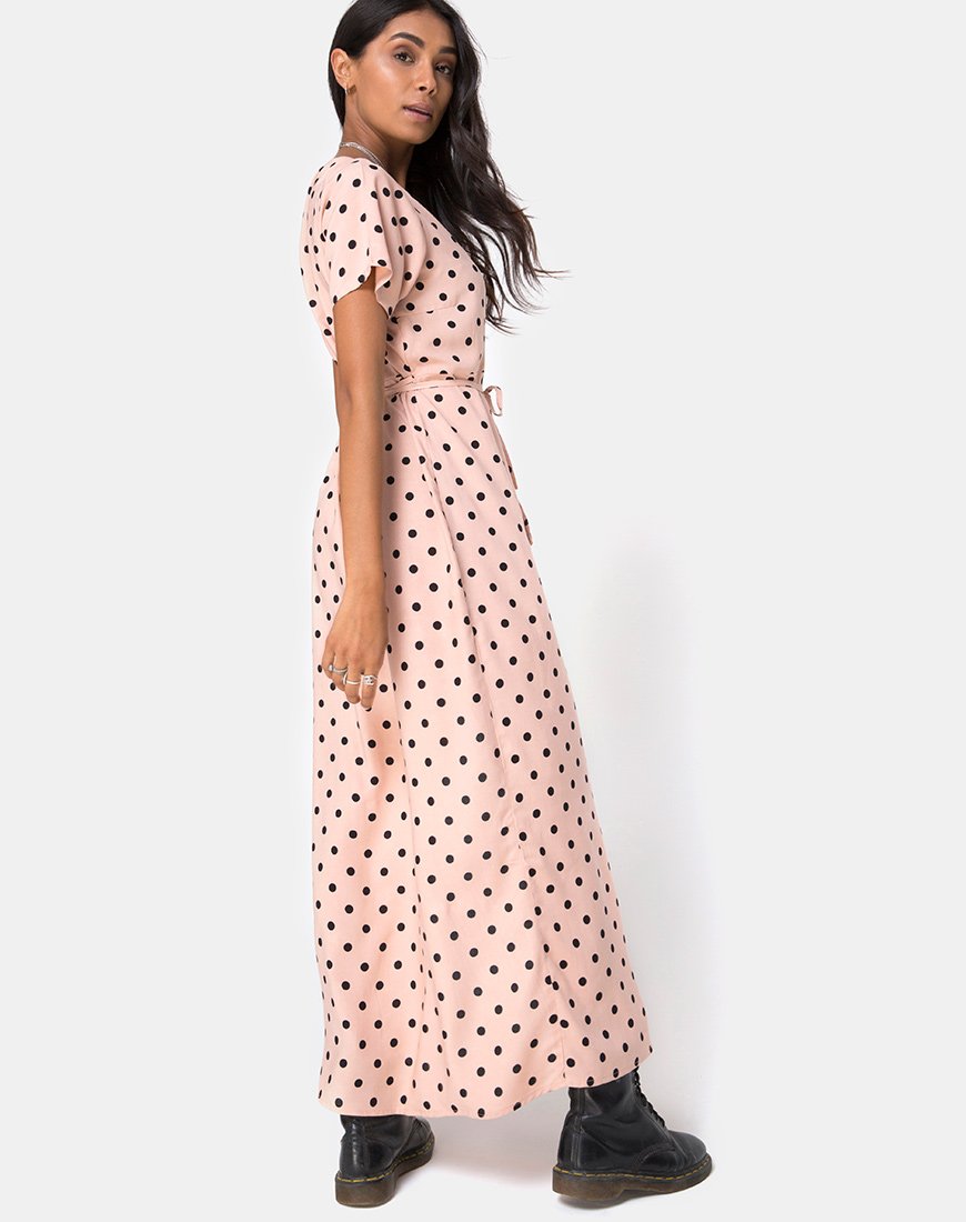Afbeelding van Riva jurk in New Polka Nude Zwart