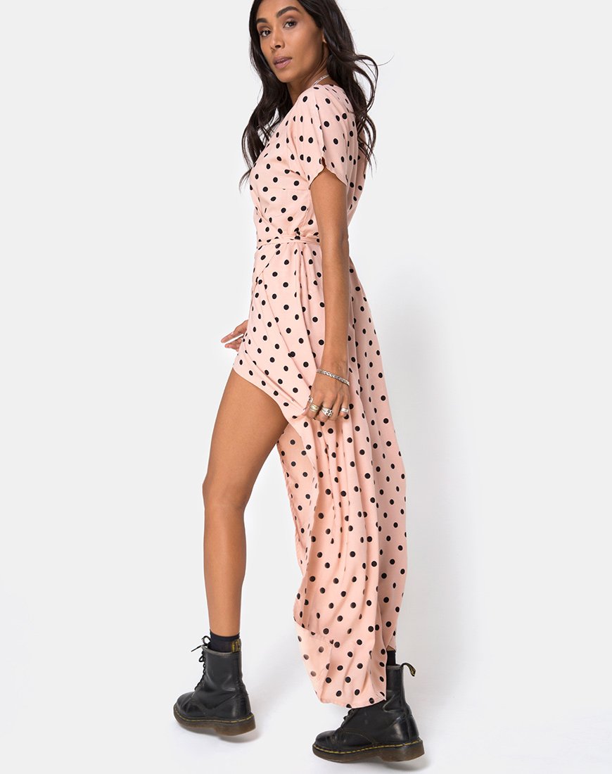 Riva Jurk in Nieuw Polka Naakt Zwart