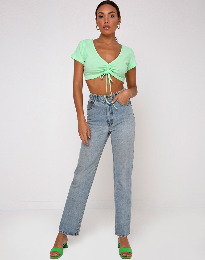 Afbeelding van Rivera Gewatteerde Top in Rib Neo Mint