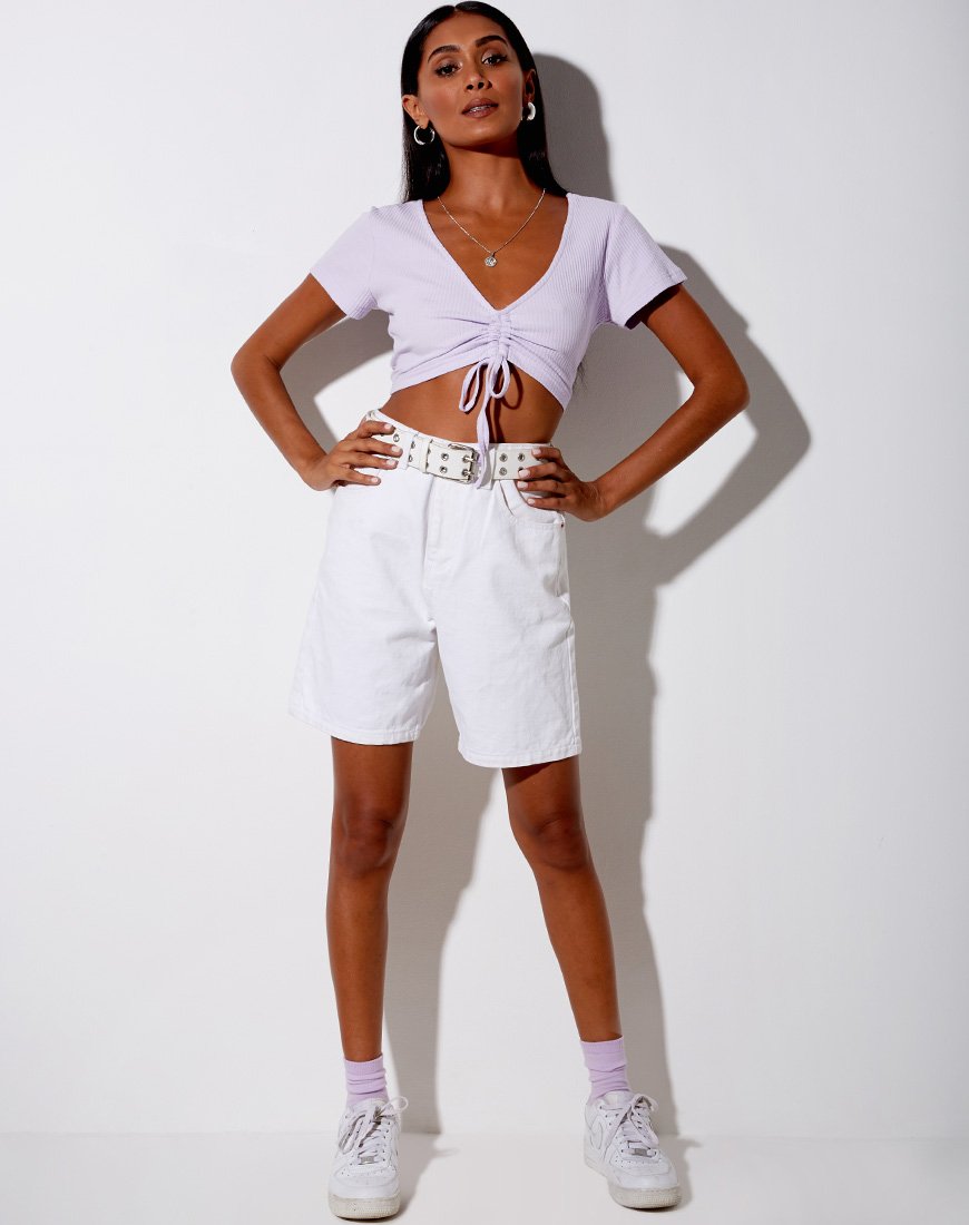 Afbeelding van Rivera Gewatteerde Top in Rib Violet