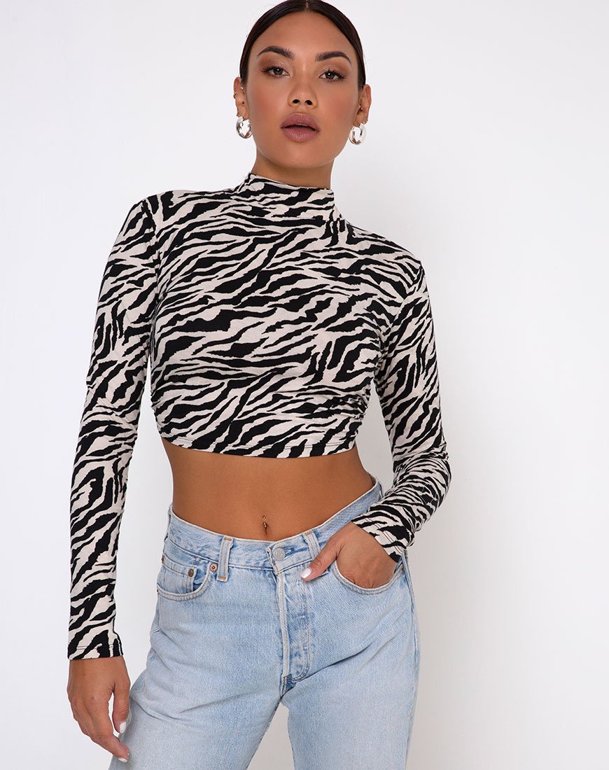 Afbeelding van Quelia Crop Top in 90s Zebra