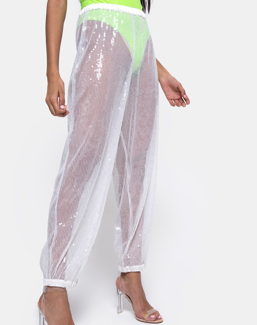 Afbeelding van Roid Trouser in Sheer White Helder Kristal