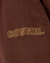 Geborduurd diep mahonie Cowgirl goud