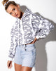 Afbeelding van Roky Cropped Hoody in Dragon Rope Wit Plaatsing