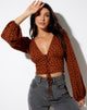 Afbeelding van Romina Top in Dainty Daisy Bombay Bruin