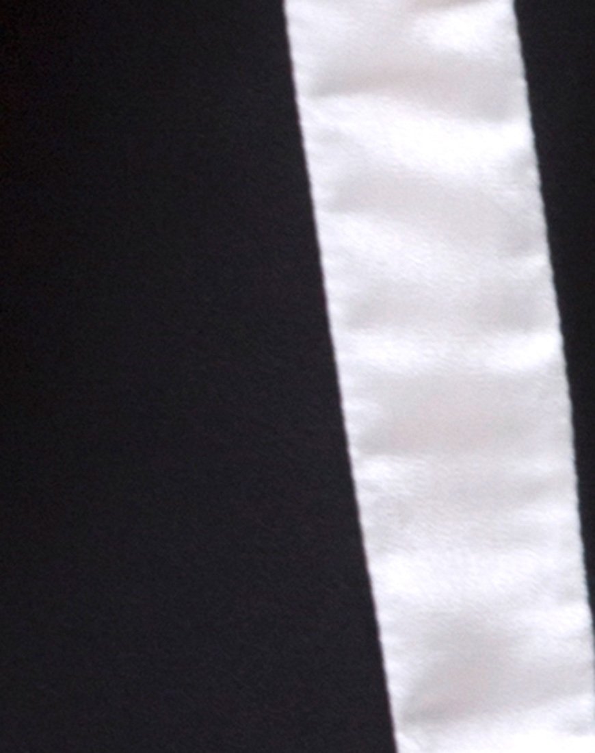 Afbeelding van Rona Slip Dress in Zwart met Ivory Stripe