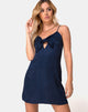 Afbeelding van Ronina Jurk in Satijn Cheetah Navy