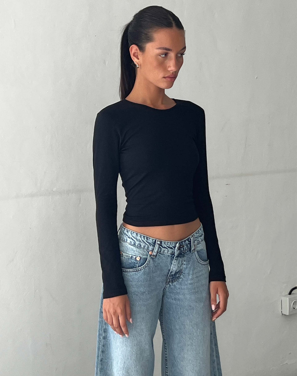 Bon Lange Mouw Top in Zwart