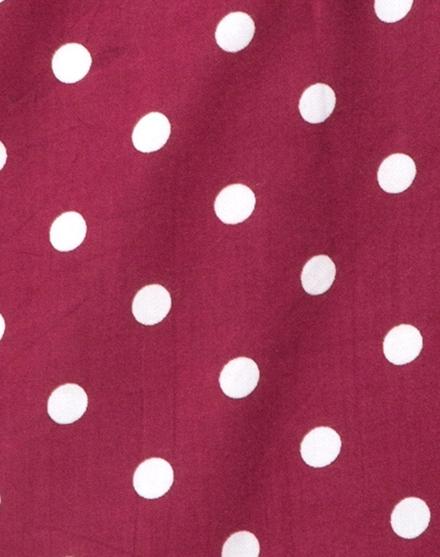 Afbeelding van Roppan Jurk in Medium Polka Wijn