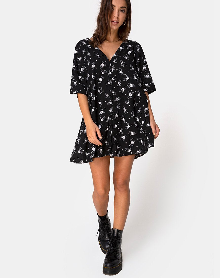 Afbeelding van Rosella Swing Dress in Dark Tulip