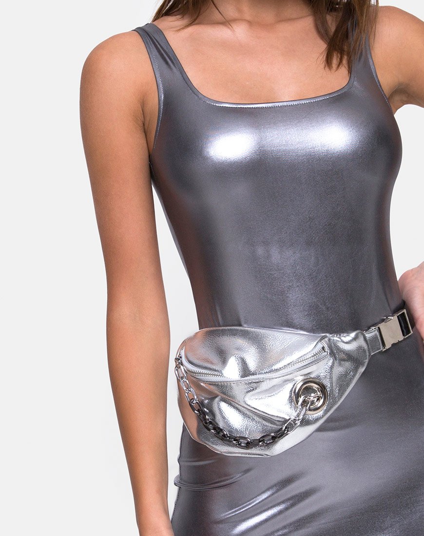 Afbeelding van Rosie jurk in metallic zilver