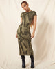 Afbeelding van Rosika Midi Dress in Dystopian Crease Khaki