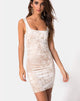 Afbeelding van Rosita Bodycon Jurk in Crème Crushed Velvet