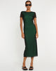 Afbeelding van Roska Midi Dress in Zwart met levendige groene voering