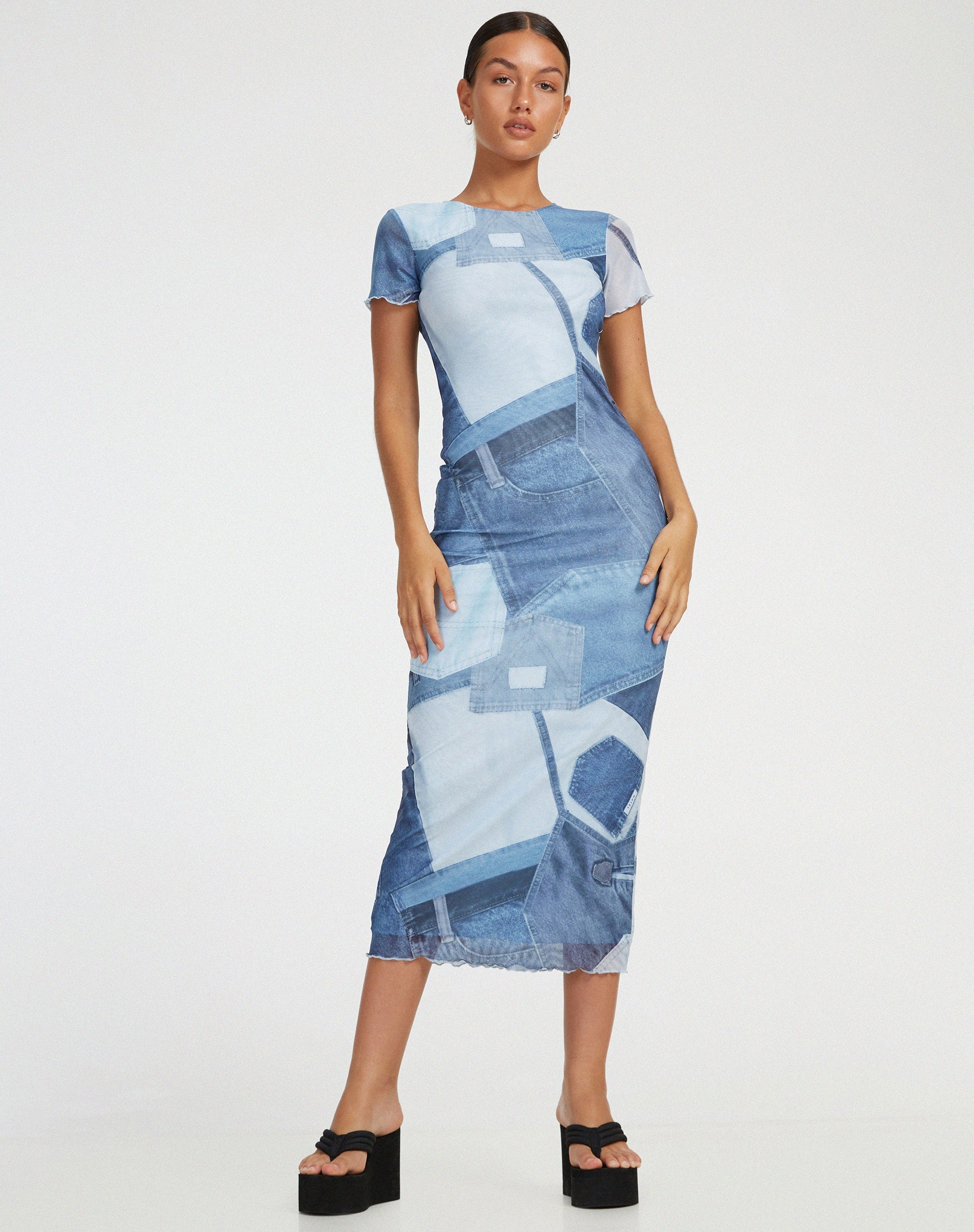 Afbeelding van Roska Midi Dress in Denim Pocket