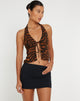 afbeelding van Roula Halter Top in Animal Drip Bruin