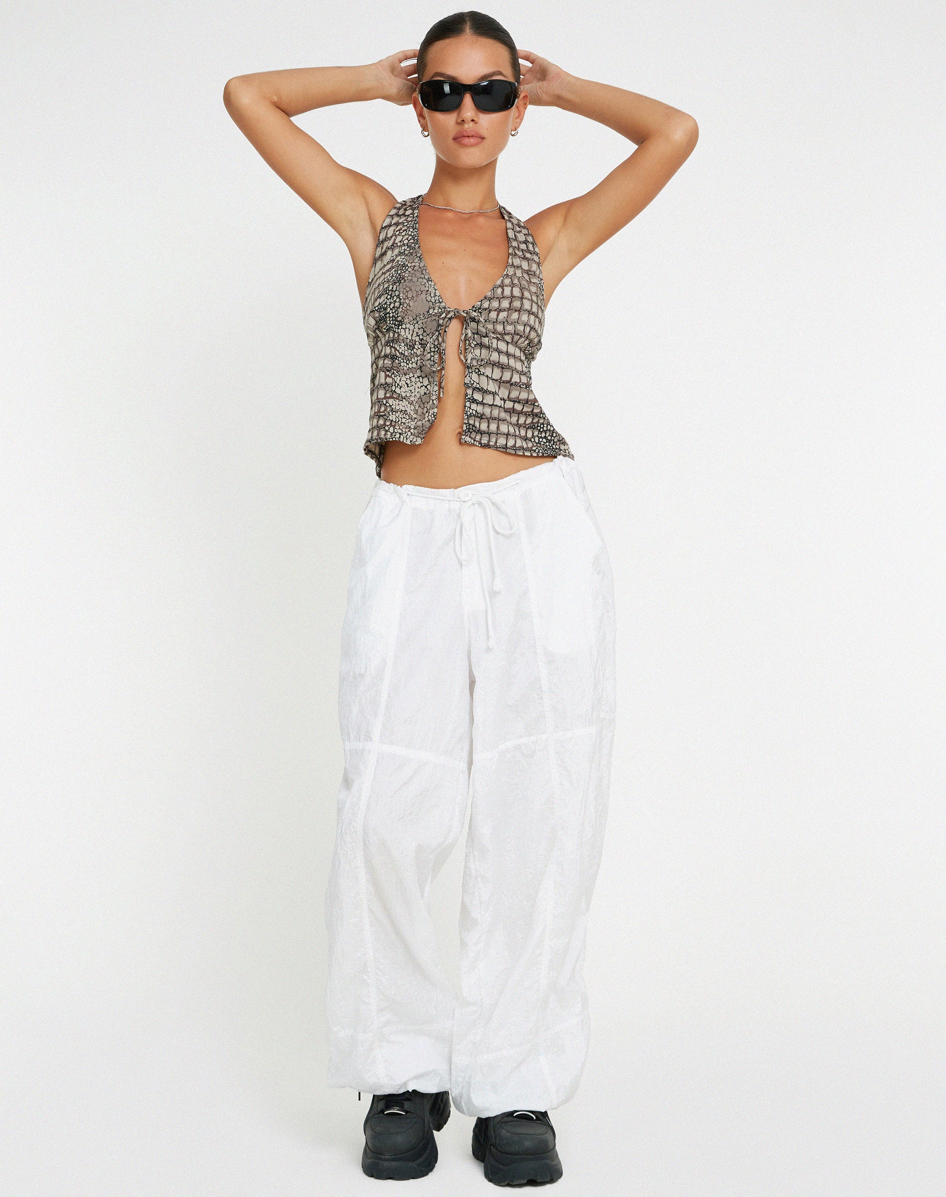 Afbeelding van Roula Halter Top in Croc Neutral Grey