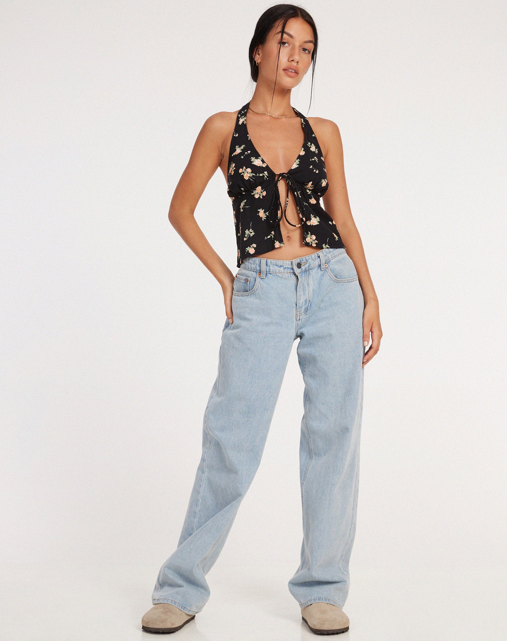 Afbeelding van Roula Halter Top in Rose Garden Black