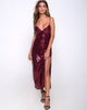 Afbeelding van Roxanne Maxi Dress in Mini Sequin Bourgondië