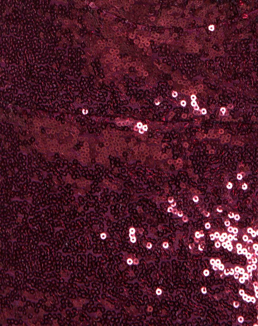 Afbeelding van Roxanne Maxi Dress in Mini Sequin Bourgondië