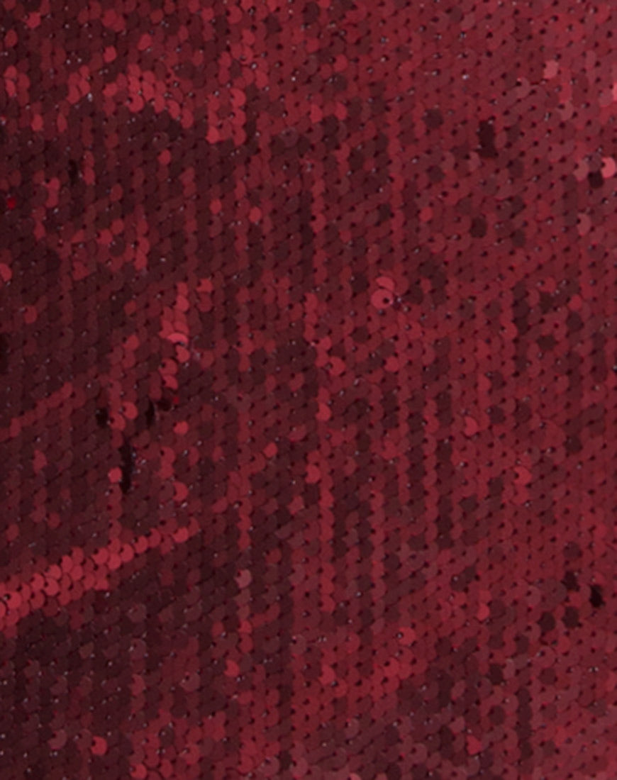 Afbeelding van Ruby Rose Bodycon Jurk in Viskaal Matte Pailletten Wijn