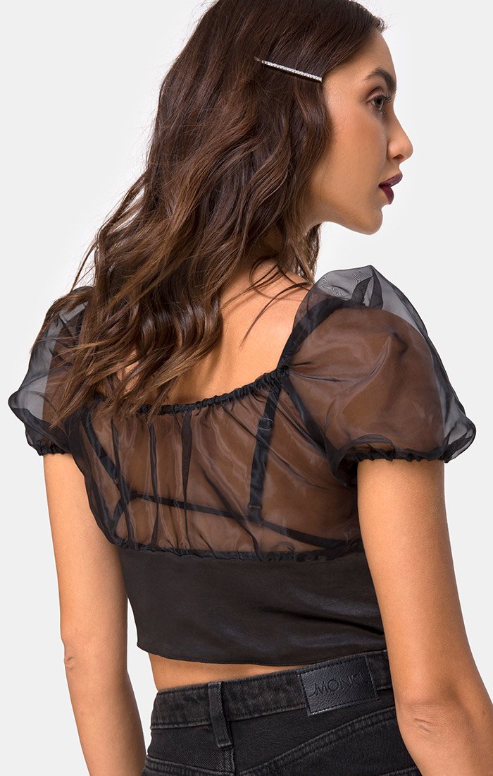 Ruina top in satijnzwart
