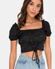 Afbeelding van Ruiz Top in Satin Rose Zwart