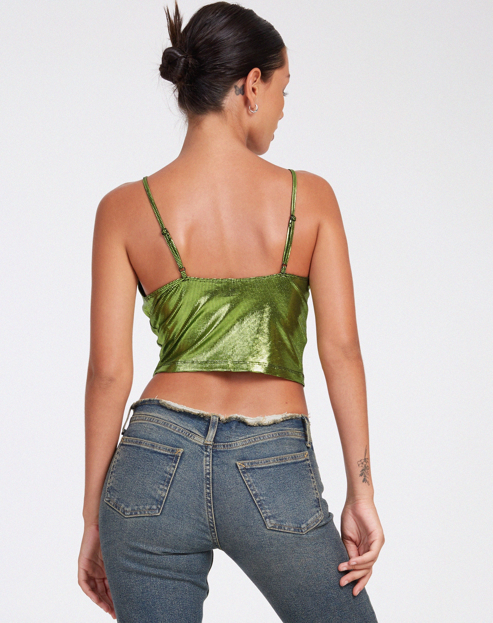 Afbeelding van Rumak Crop Top in Holographic Lime