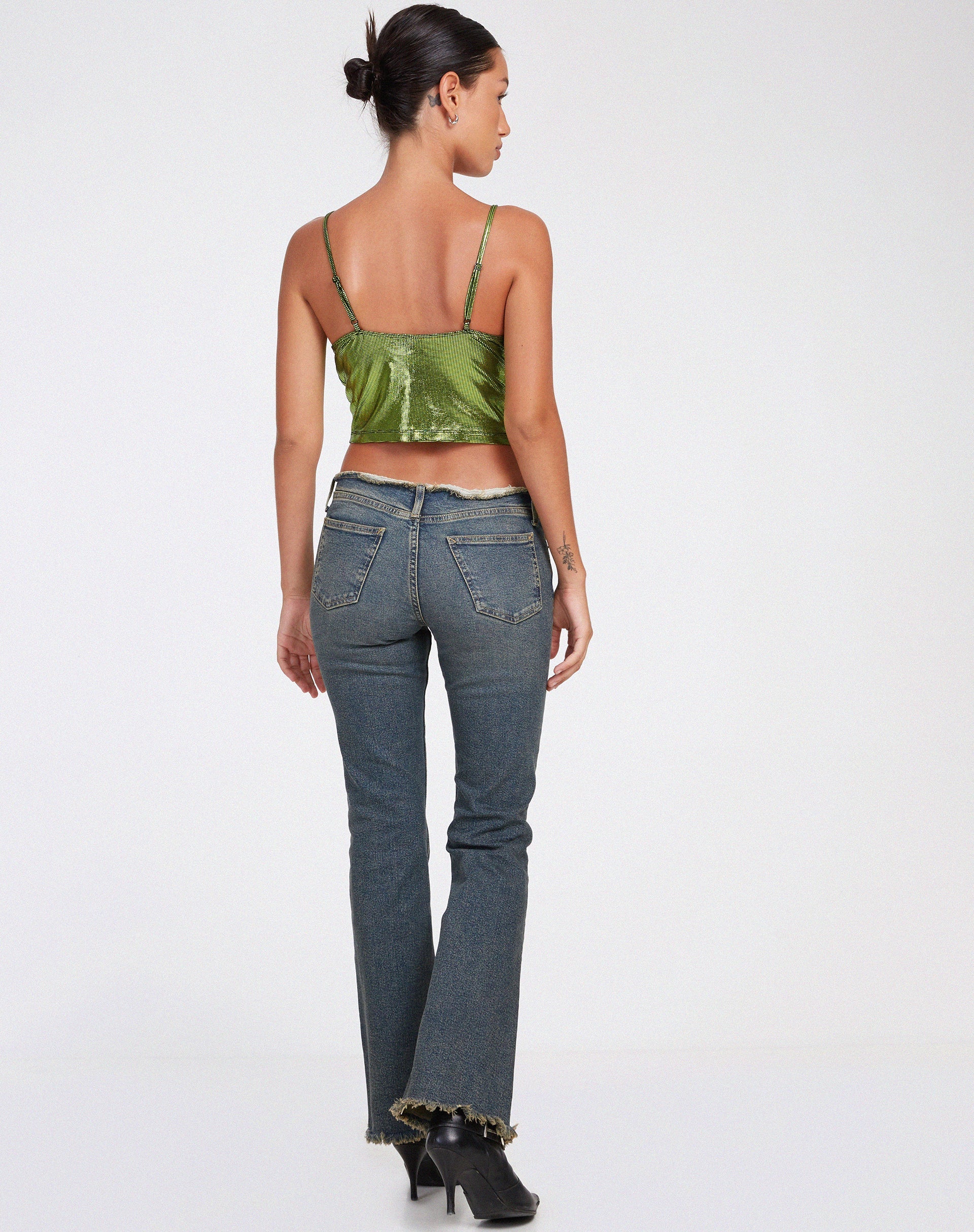 Rumak Gewaad Top in Holografisch Lime