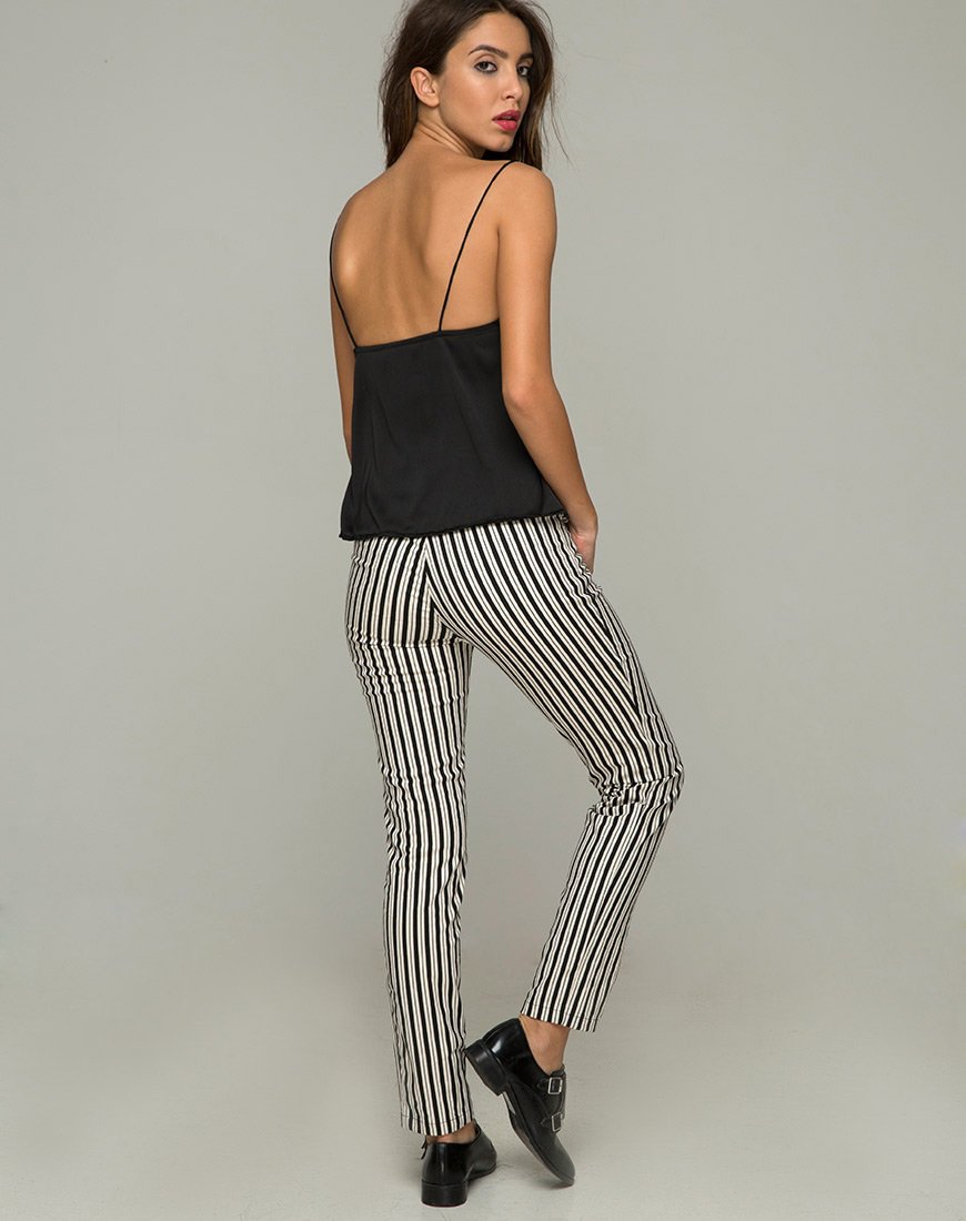 Ruska Jeans in Mini Krijtstreep Zwart-Wit