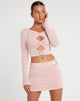 Mansa minirok in crêpe babyroze