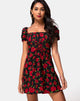 Afbeelding van Ruzenta Mini jurk in Roaming Rose Zwart