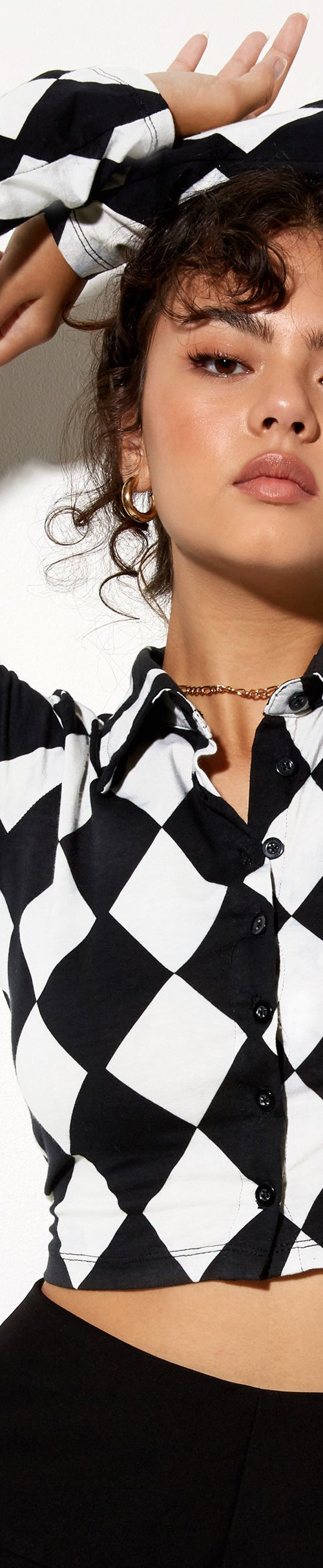 Afbeelding van Ryals Crop Top in Harlekijn zwart-wit