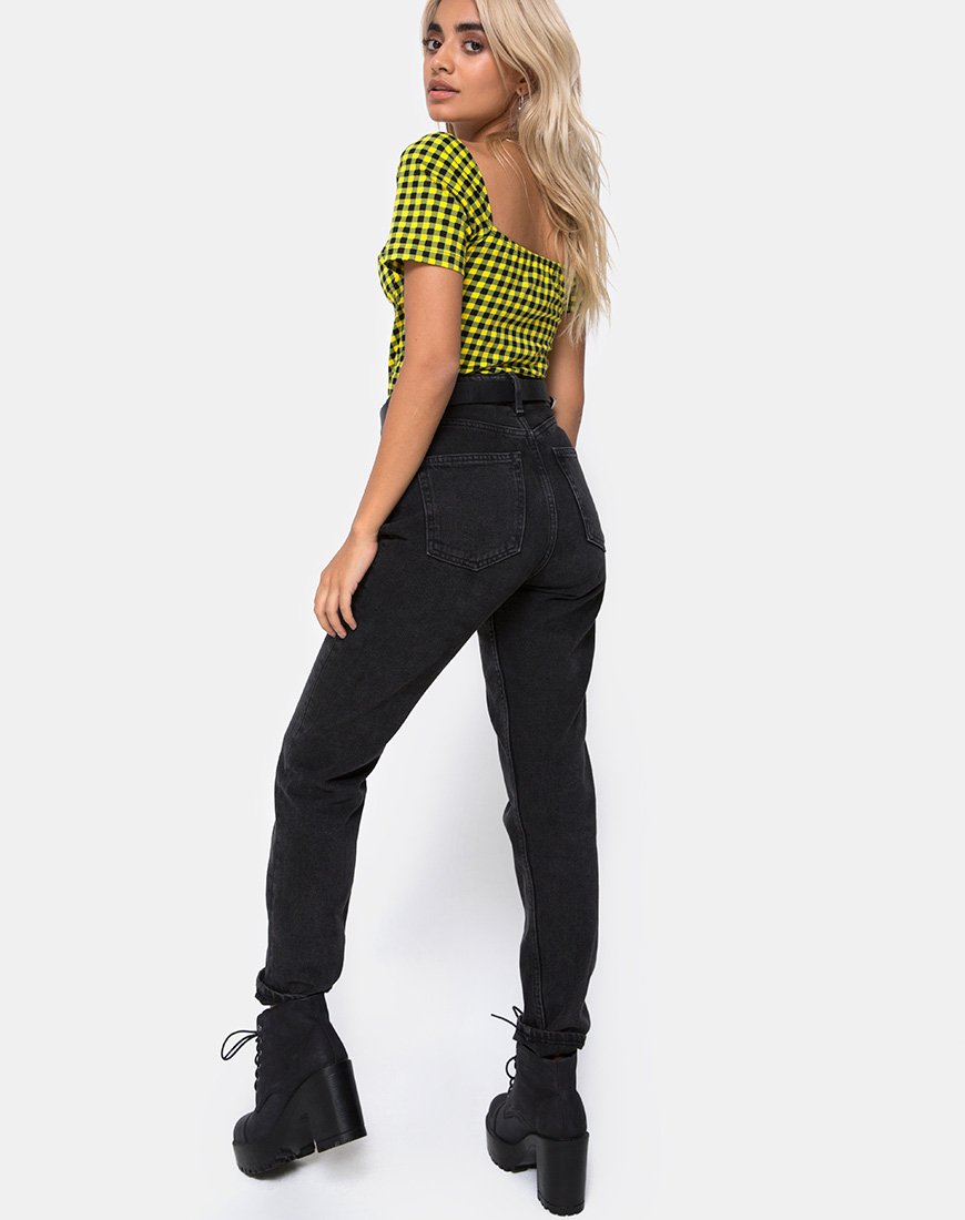 Afbeelding van Ryon Bodice in Medium Gingham Geel