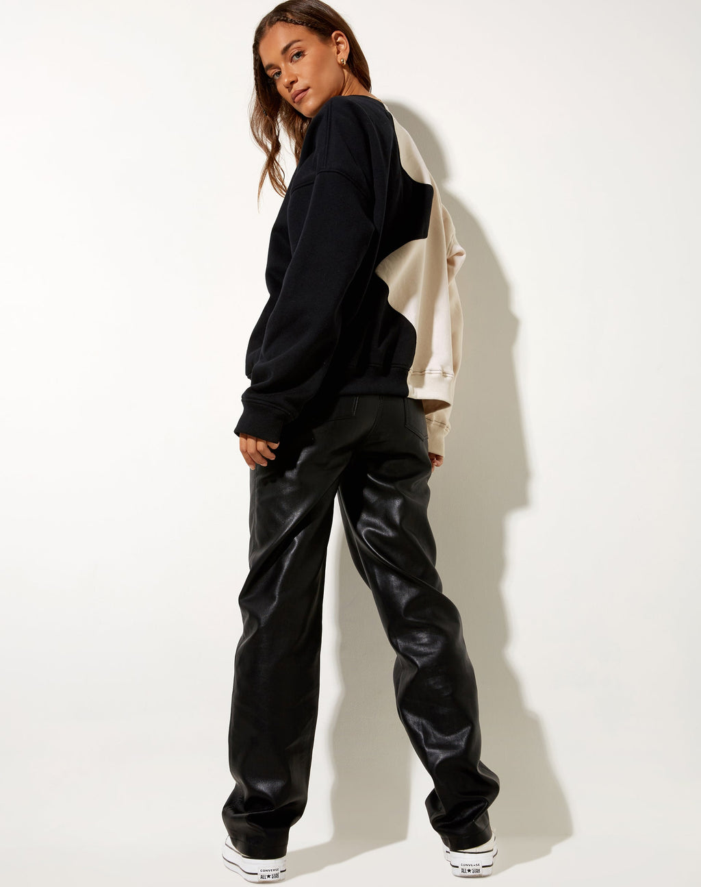 Ryu Sweatshirt in winterwit en zwart