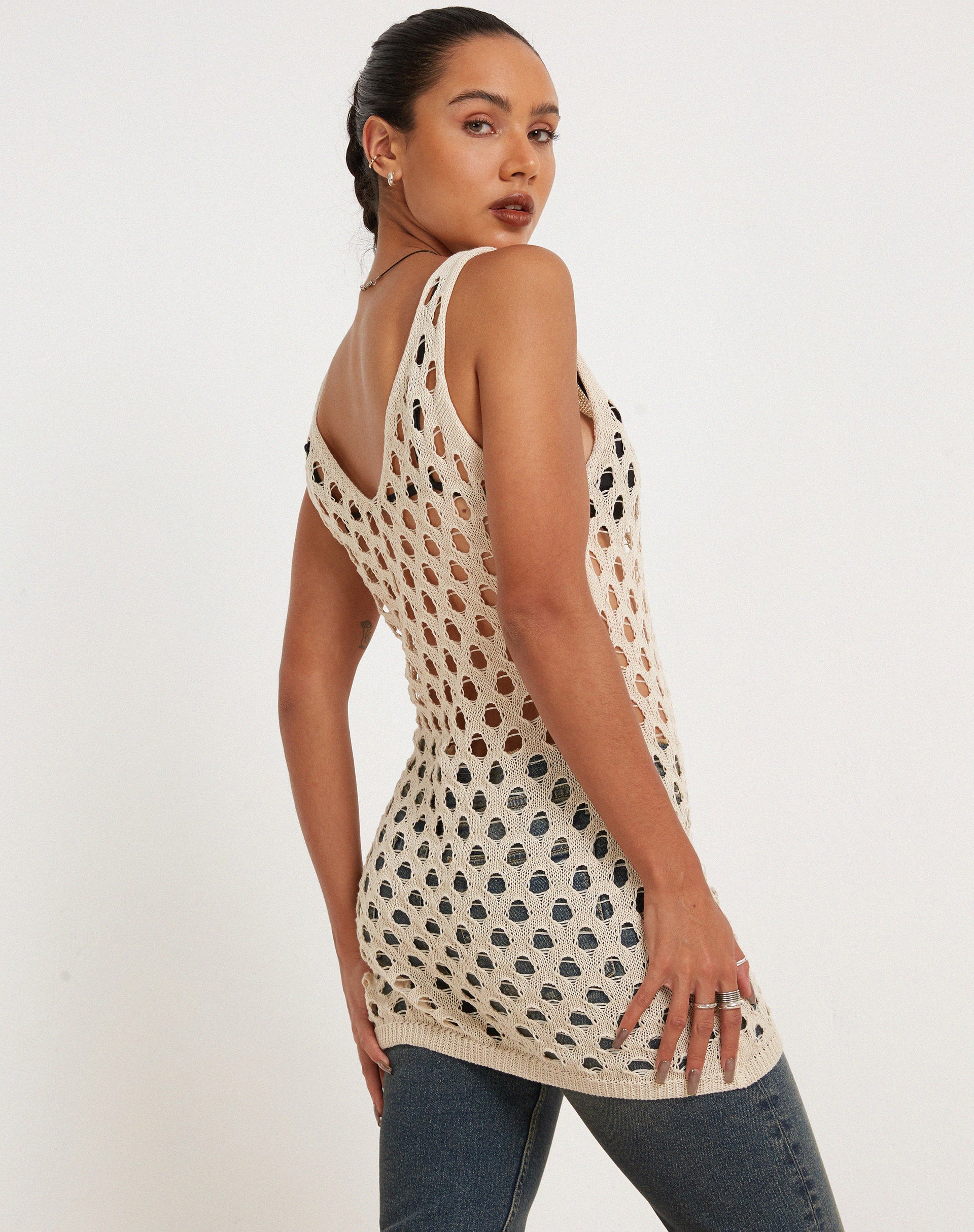 Afbeelding van Ryushi Mini Dress in Beige