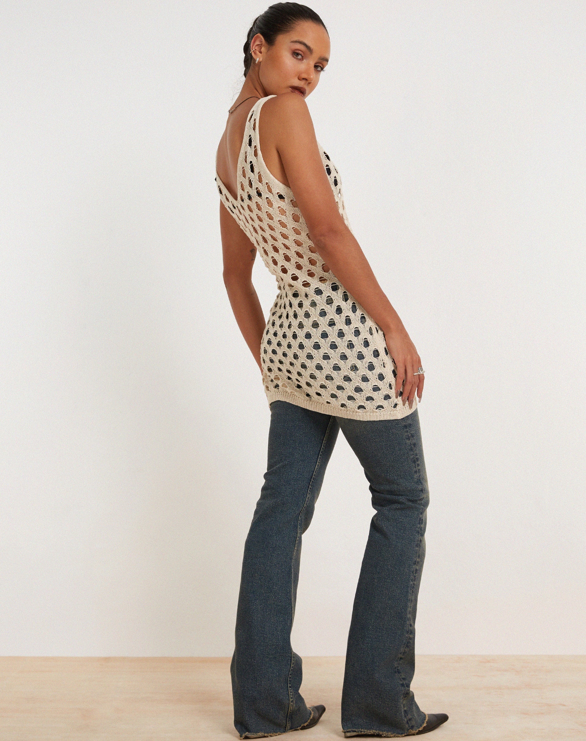 Afbeelding van Ryushi Mini Dress in Beige