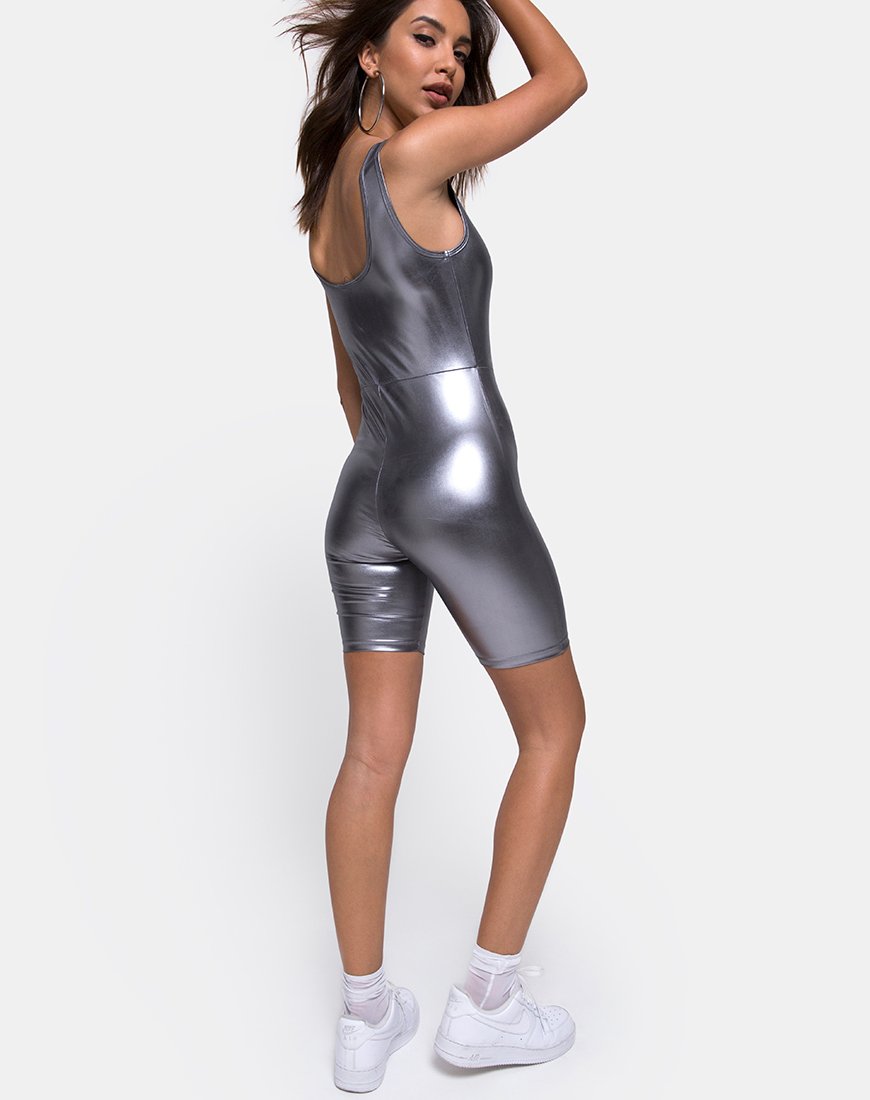 Afbeelding van Sadie Unitard in Metallic Zilver
