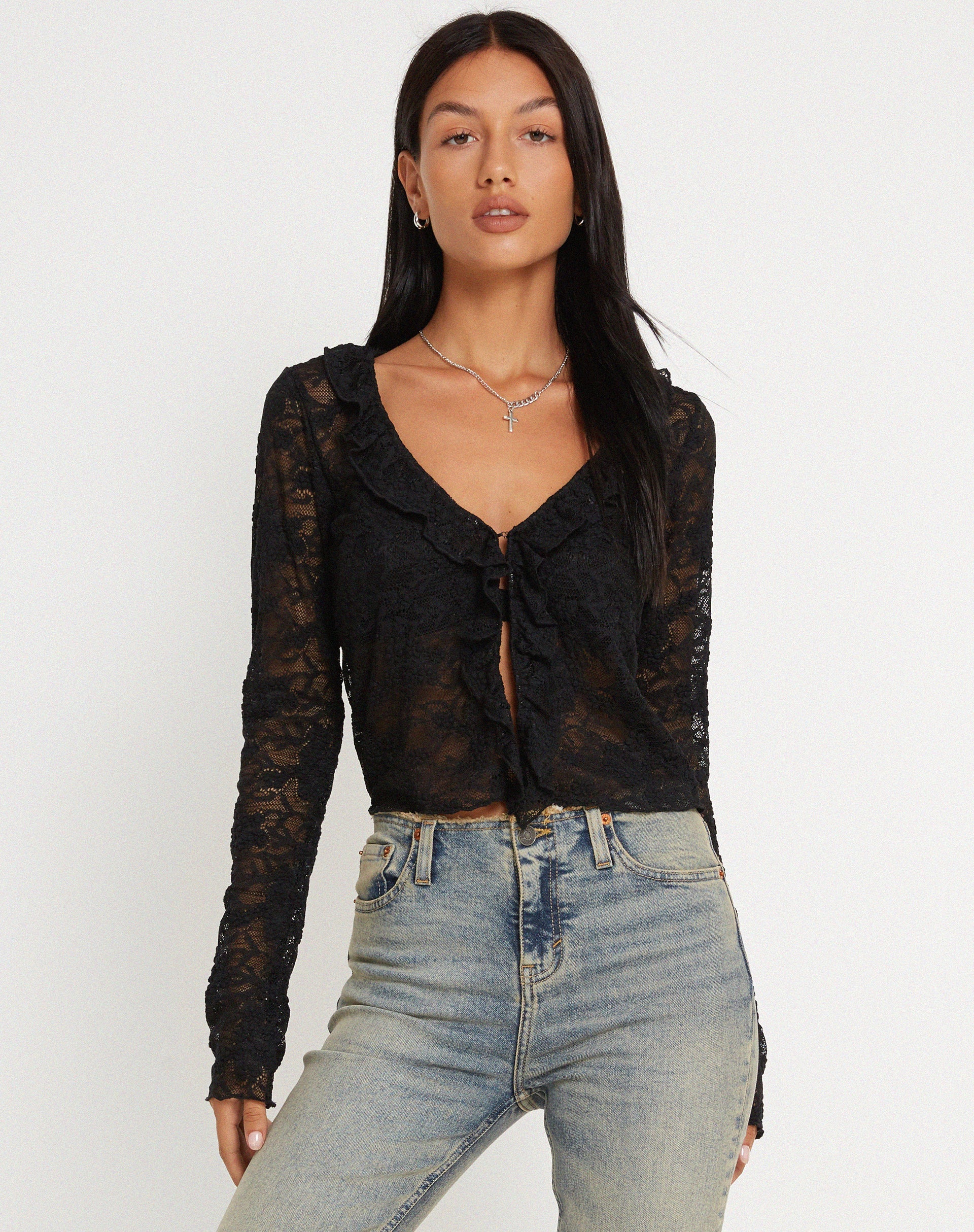 Afbeelding van Sadiru Cardi in Lace Black