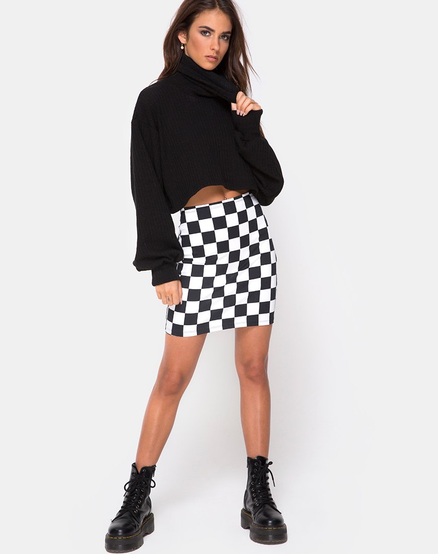 Afbeelding van Saffy Bodycon Rok in Ruitjesbord Medium