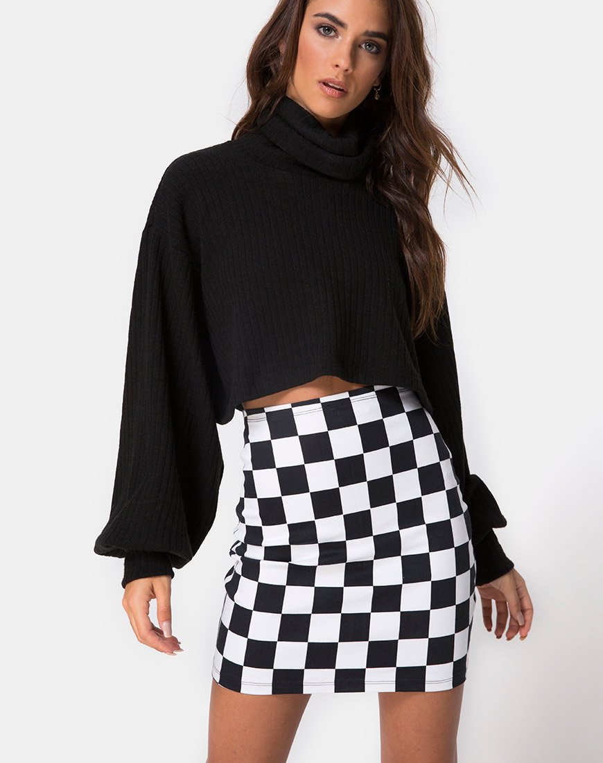 Saffy Bodycon Rok in Ruitjesbord Medium