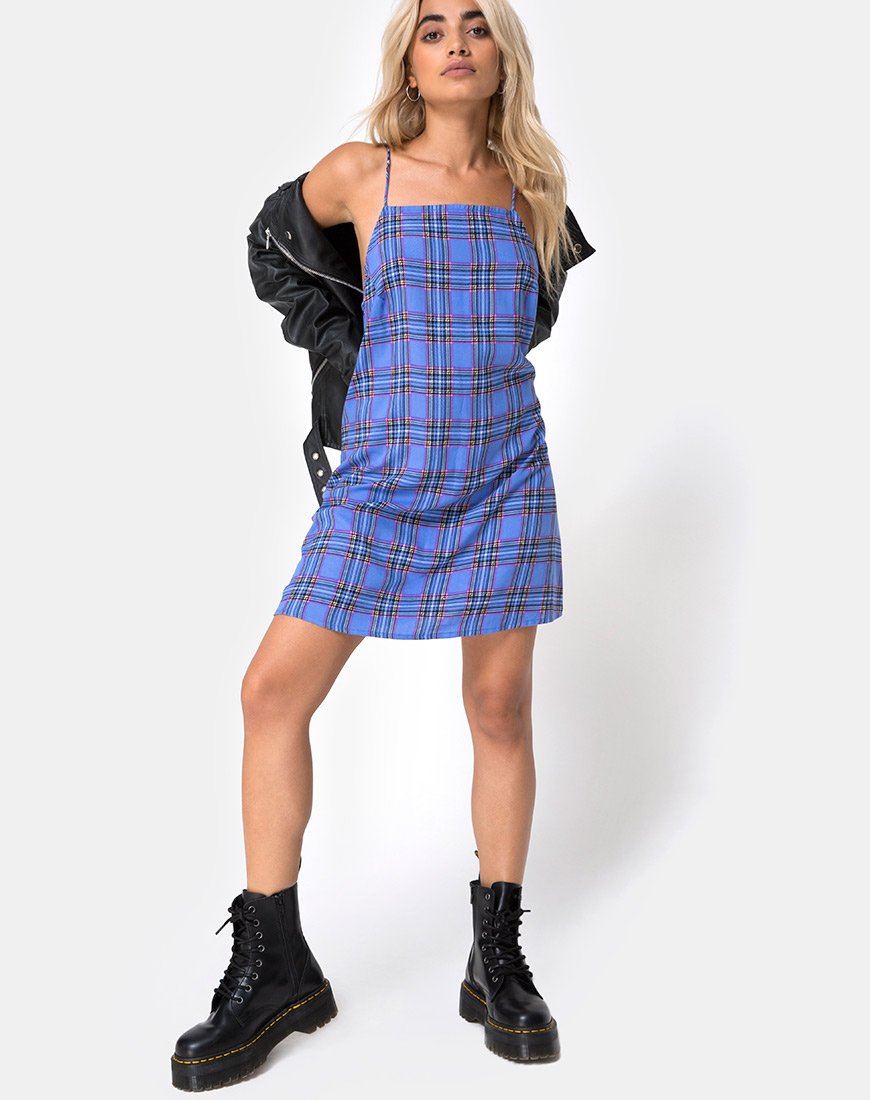 Afbeelding van Sagha Onderjurk in 90s Ruit Blauw Roze